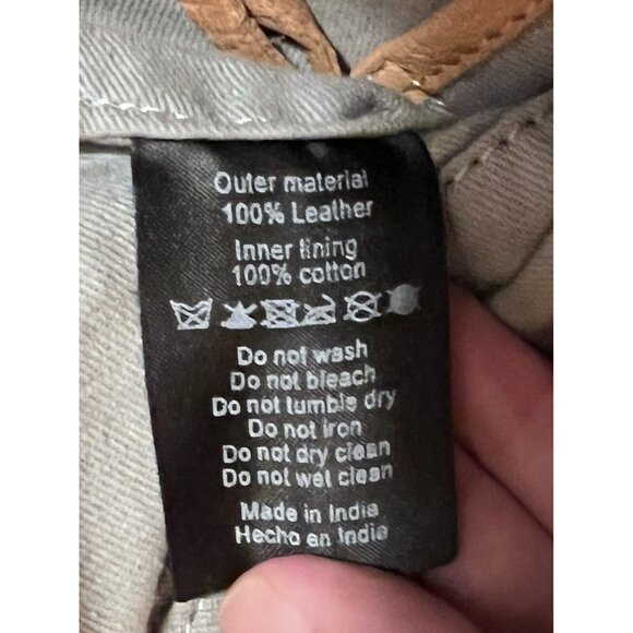 DAY & MOOD Flame Camel Leather Tote Bag Purse Pax Shopper 600026601 - Picture 12 of 12